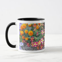 Ceramic Mug with Petunias & Marigolds