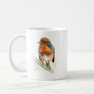 Ceramic mug with Robin looking right