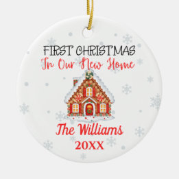Ceramic New Home Christmas Personalised Ceramic Tree Decoration