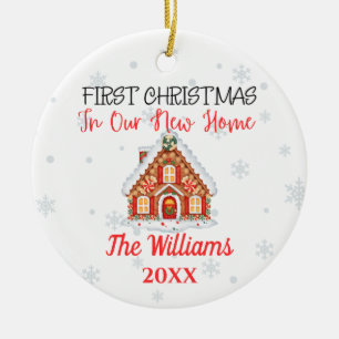 Ceramic New Home Christmas Personalised Tree Decoration