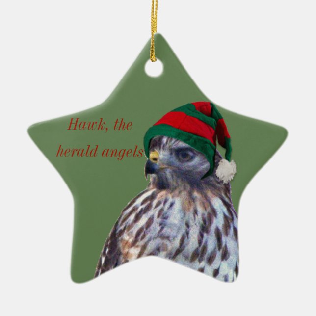 Ceramic Ornament w/ hawk (Front)