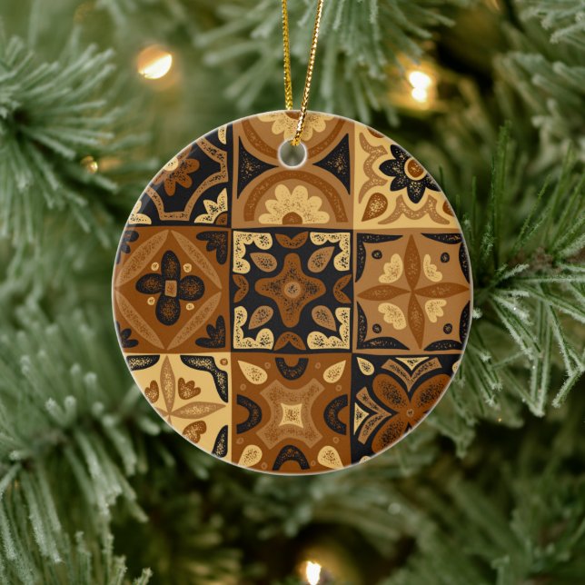 Ceramic Ornament with Mexican Talavera Design (Tree)