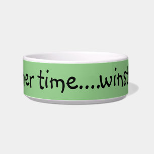 Ceramic Personalised Dog and Cat Bowls Light Green