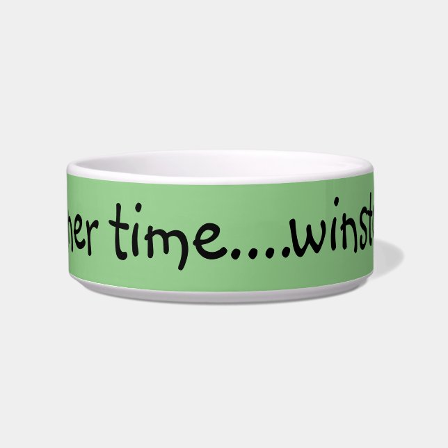 Ceramic Personalised Dog and Cat Bowls Light Green (Front)