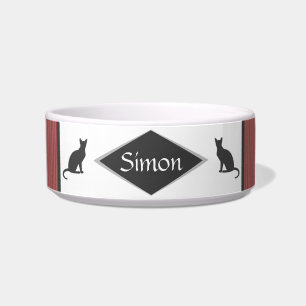 Ceramic Pet Bowl with cats - HAMbWG