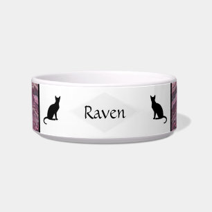 Ceramic Pet Bowl with cats Pink Marble - HAMbWG