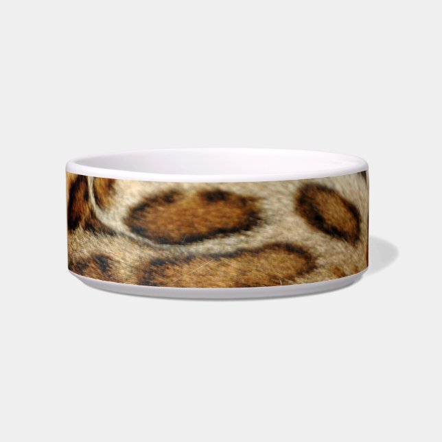 Ceramic Pet Food Bowl - Bengal Cat / Leopard Print (Front)