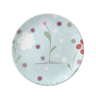 Ceramic plate flowers porcelain plate