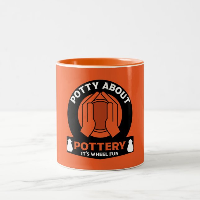 Ceramic Pottery Maker Two-Tone Coffee Mug (Center)