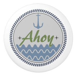 Ceramic Pull, Coastal Living Design, Blue Ahoy Knob