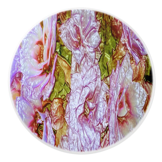 Ceramic Pull - Pretty Pink Floral (Front)