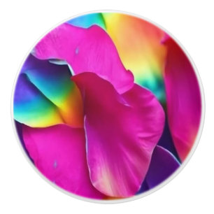 Ceramic Pull - Rosie Rainbow Flower Petals