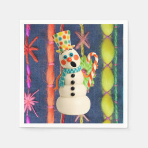 Ceramic Scarf Snowman Napkin