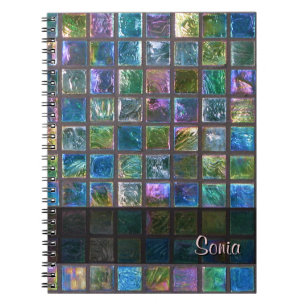 Ceramic Shiny Multicolor Tiles any Text Notebook