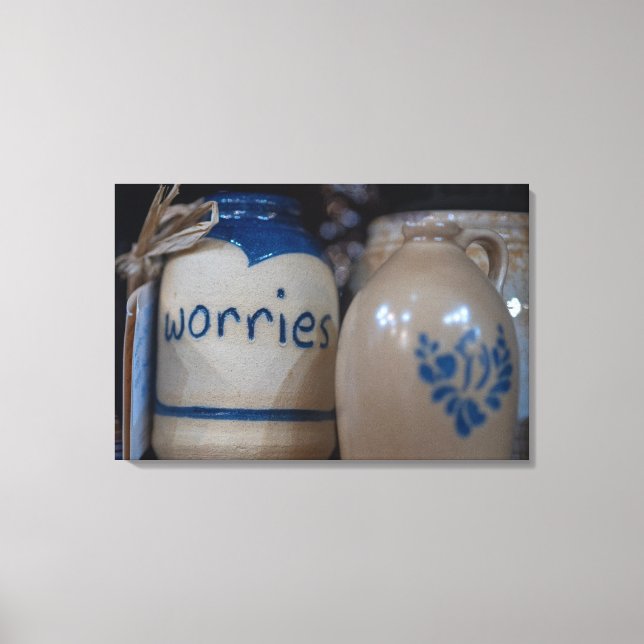 Ceramic Solace - Artisanal Worry Jar Canvas Print (Front)