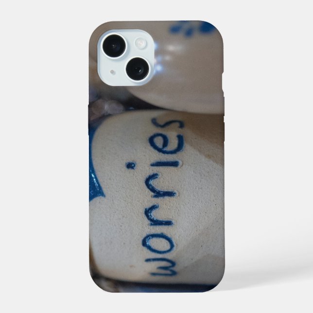 Ceramic Solace - Artisanal Worry Jar iPhone 15 Case (Back)