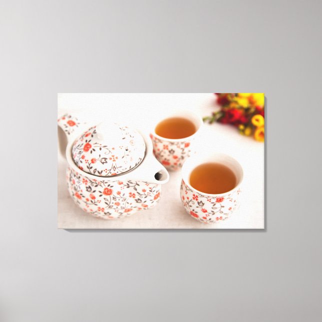 Ceramic Tea Set Canvas Print (Front)