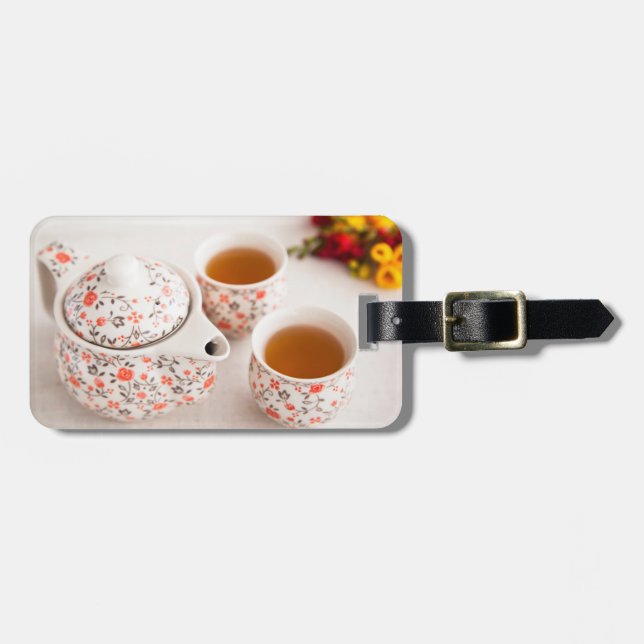 Ceramic Tea Set Luggage Tag (Front Horizontal)