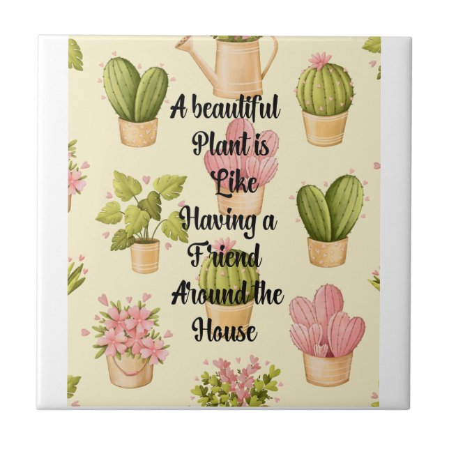 Ceramic Tile (4.25" x 4.25") | Garden Quote (Front)