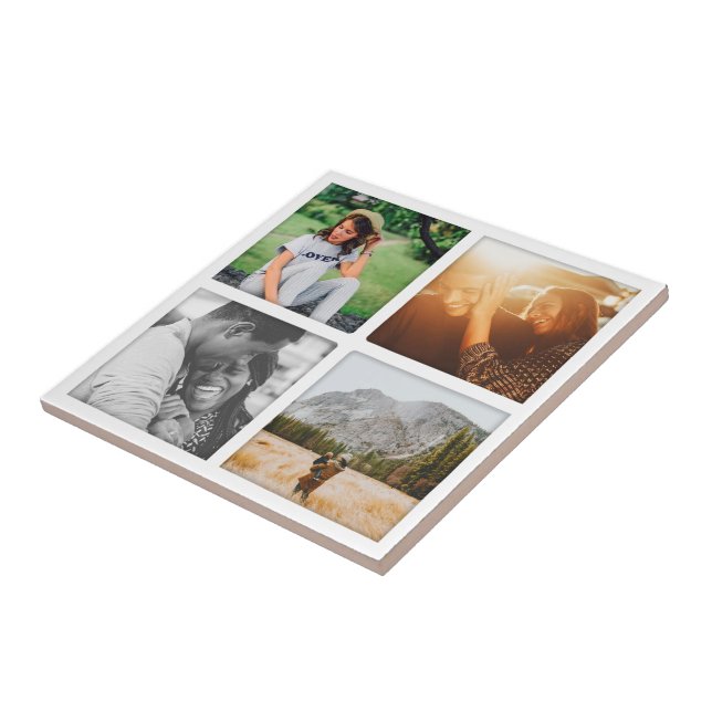 Ceramic Tile 4 Photo Square Grid Template Shadowed (Side)
