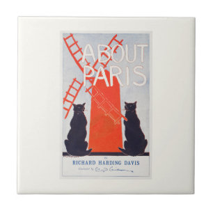 CERAMIC TILE : ABOUT PARIS VINTAGE POSTER