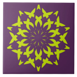 Ceramic Tile, An elegant maroon & green design  Tile