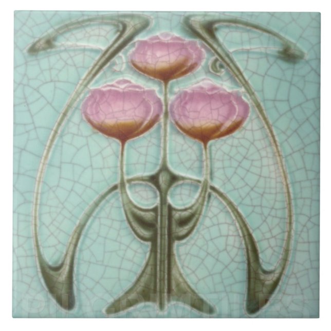 Ceramic Tile - Antique Peony Pink (Front)