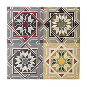 Ceramic Tile - Arabesque Four Intertwined Patterns
