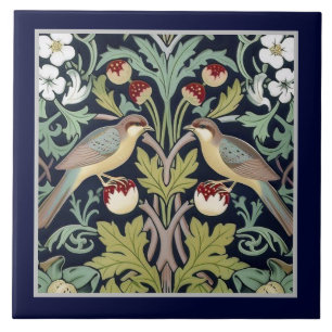 Ceramic Tile - Art Nouveau Birds Floral