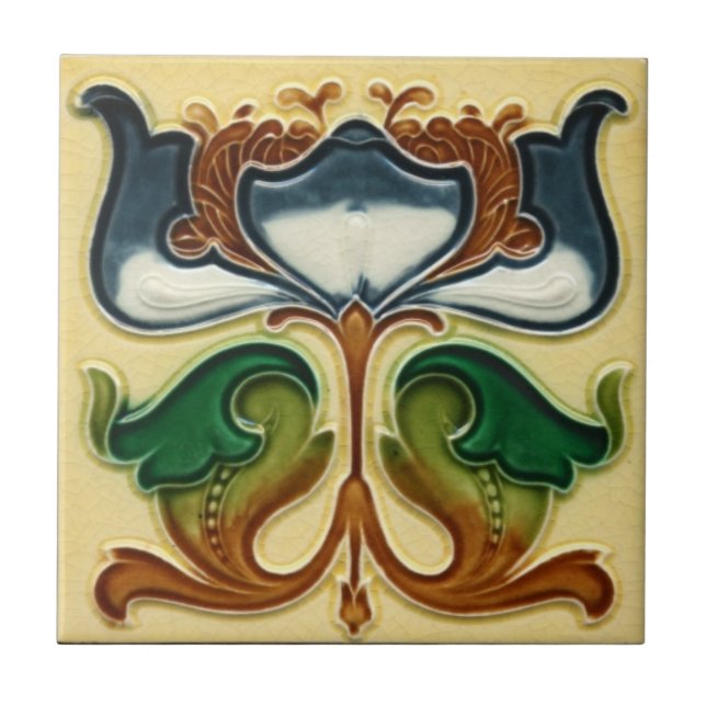 Ceramic Tile - Art Nouveau Floral (Front)