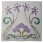 Ceramic Tile - Art Nouveau Lilac Flowers<br><div class="desc">Wall ceramic tile.

Keepsake Boxes is available for all ceramic tiles.</div>