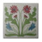 Ceramic Tile - Art Nouveau Red & Blue Floral Tile