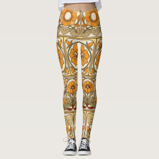 Ceramic Tile: Art Nouveau Style. Leggings