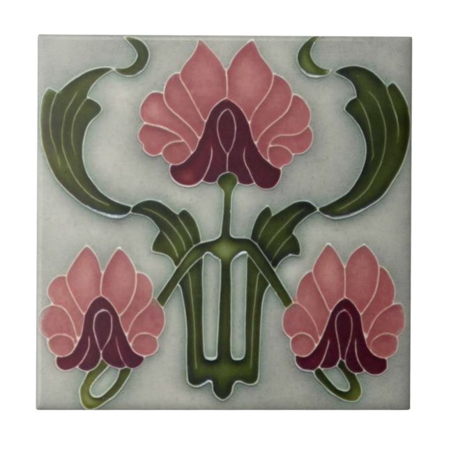 Ceramic Tile - Art Nouveau Vintage Tile (Front)