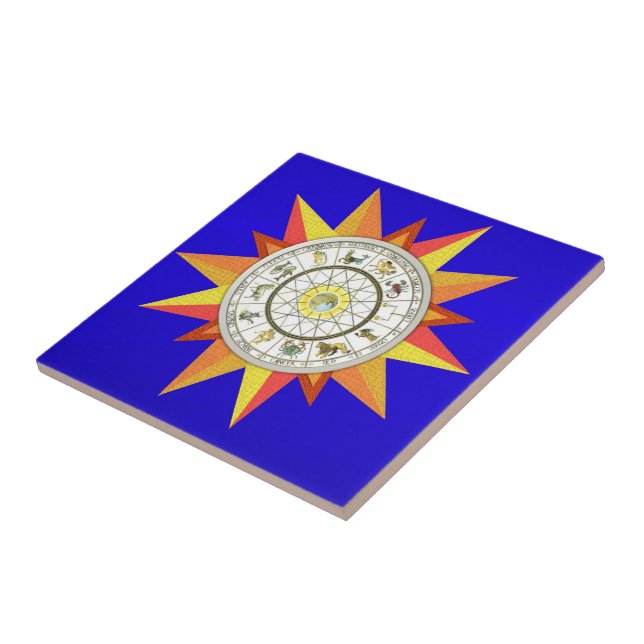 Ceramic Tile Astrology Zodiac Blue (Side)