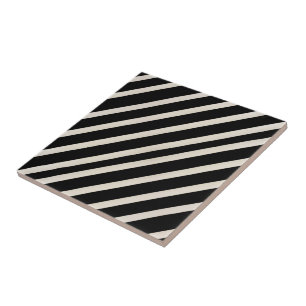 Ceramic Tile Black and Beige Stripe