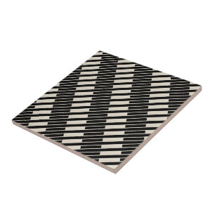 Ceramic Tile Black and Beige Stripe