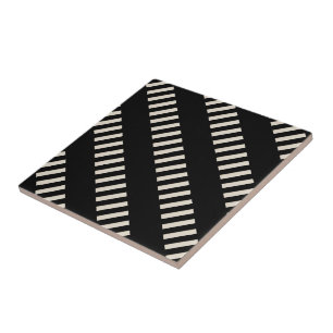 Ceramic Tile Black and Beige Stripe