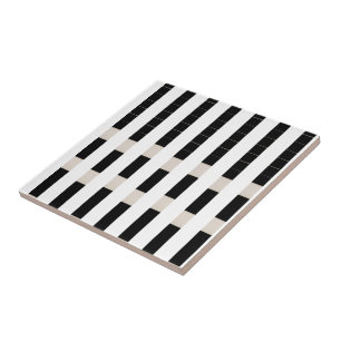 Ceramic Tile Black and Beige Stripe