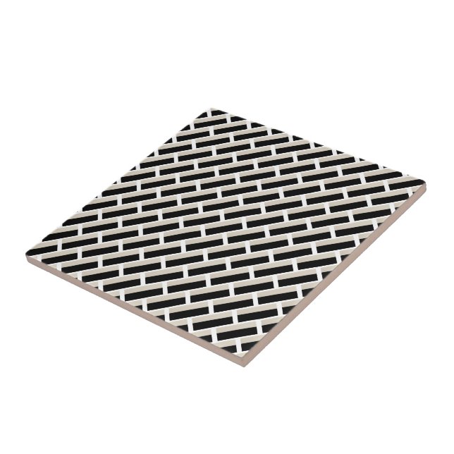 Ceramic Tile Black and White Stripe (Side)