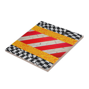 Ceramic Tile Black Red Yellow