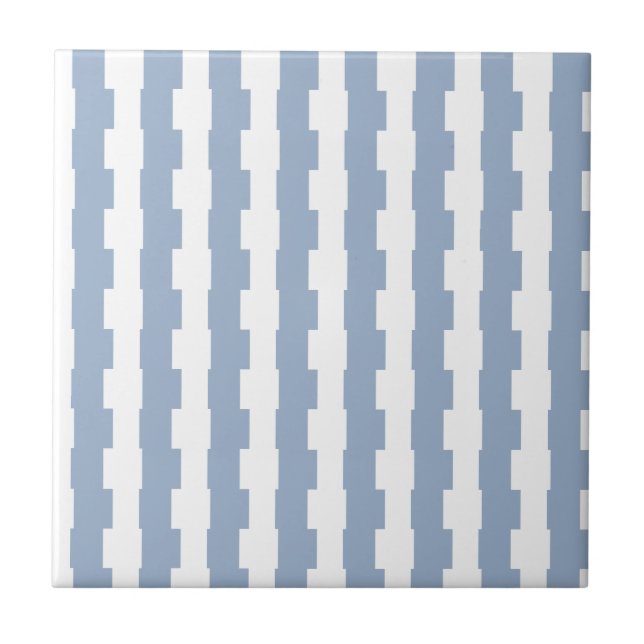 Ceramic Tile  Blue Stripe  (Front)
