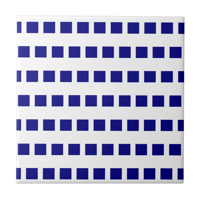 Ceramic Tile Blue & White Chequered (Front)