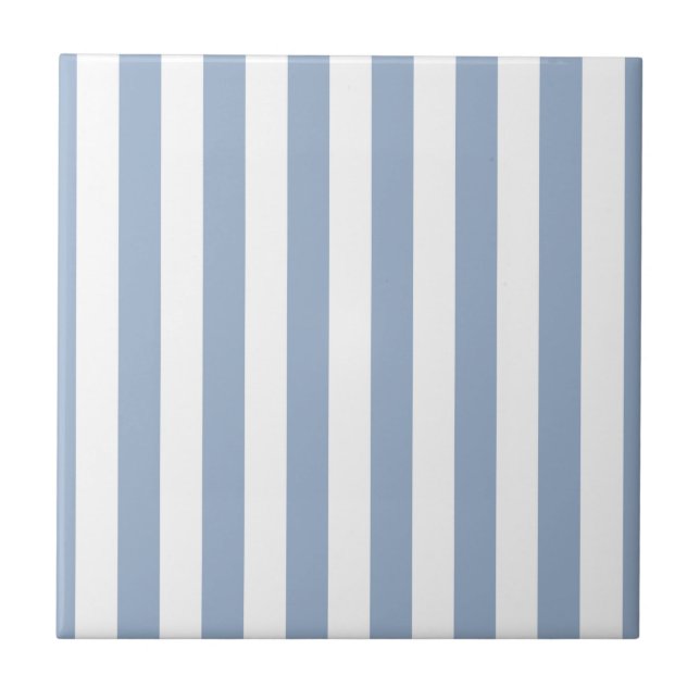 Ceramic Tile Blue & White Stripe  (Front)