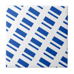 Ceramic Tile Blue & White Stripe