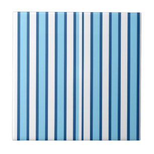 Ceramic Tile Blue & White Stripe