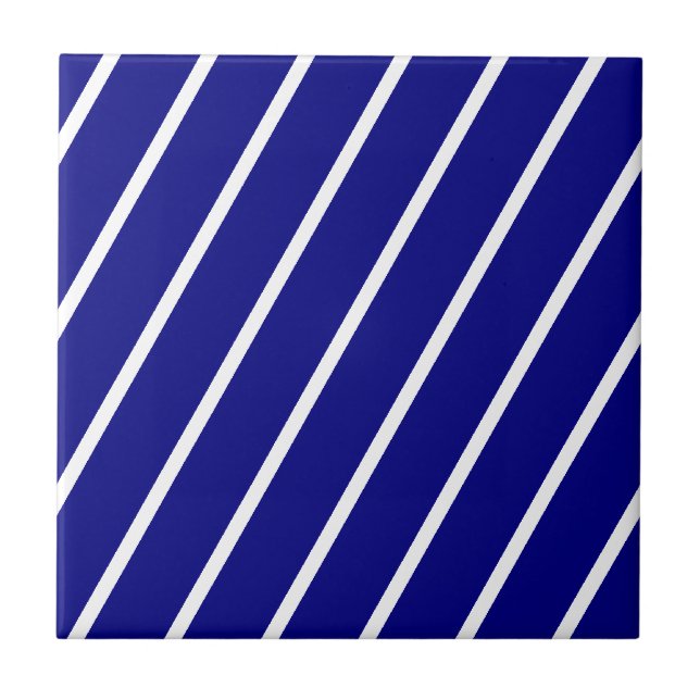 Ceramic Tile Blue & White Stripe (Front)