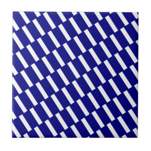 Ceramic Tile Blue & White Stripe