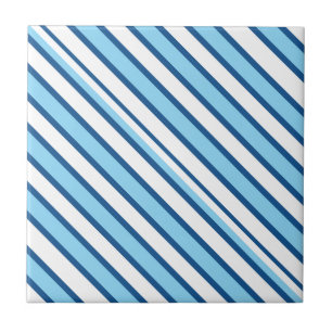 Ceramic Tile Blue & White Stripe