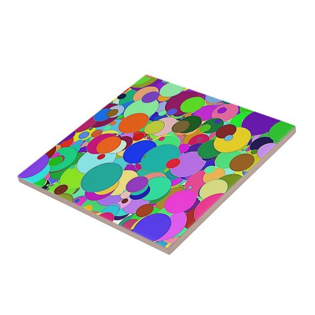 Ceramic Tile Bright Colourful Circles Circular (Side)